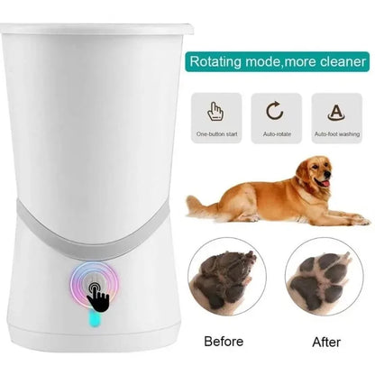 Waterproof Electric Pet Paw Cleaner USB Rechargeable with Massage Bristles Mud Snow Dirt Remover Cup for Small Medium Sized Dogs