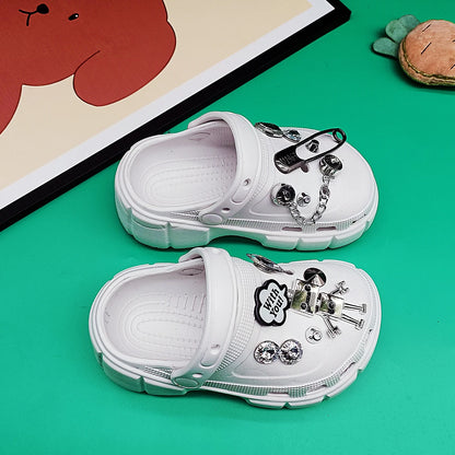 2024 New Fashion Cartoon Robot Women's Shoes Accessories Crocs DIY Accessories (11 Pieces)
