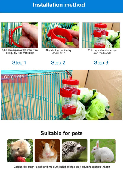 Pet Hamster Cat Drinker Kitten Water Bottle Dispenser Feeder Hanging Dog Guinea Pig Squirrel Rabbit Drinking Head Pipe Fountain