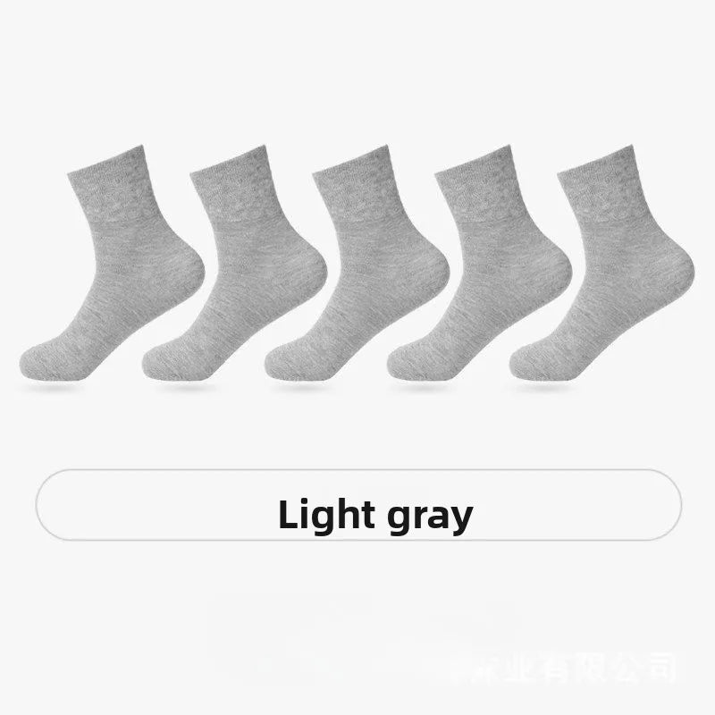 5 Pairs Diabetic Non Binding Socks for Women Pregnant Woman Elderly Long Socks Comfortable Breathable Black White Socks Women