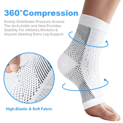 1Pair Neuropathy Socks - Compression Diabetic Toeless Foot Sleeves for Ankle Gout, Plantar Fasciitis Relief Brace for Men Women