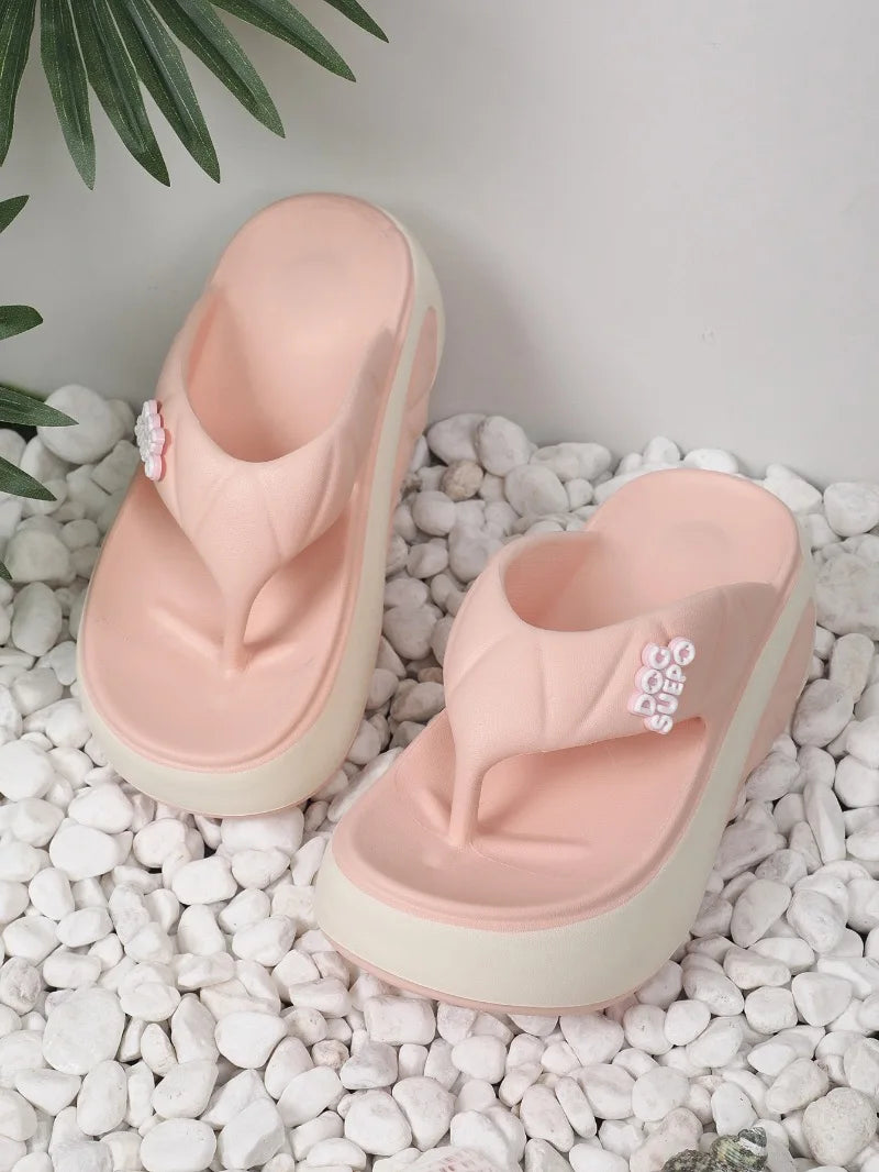 Women's Flip Flops 2025 Summer New Casual Slippers Fashion Platform Slippers for Women Outdoor Beach Slippers Lightw EVA Slides