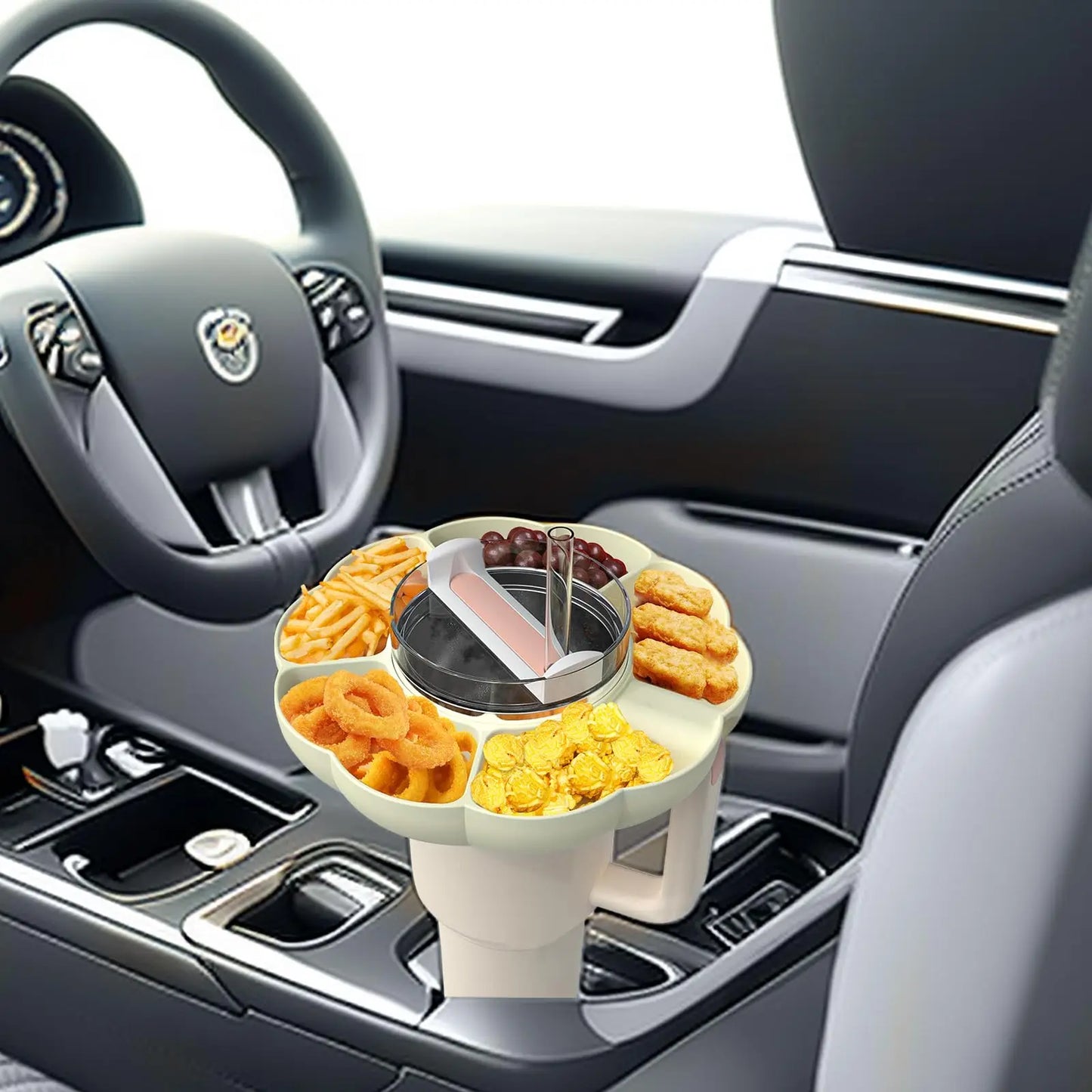 Reusable Silicone Snack Platters for Snack for Stanley Cup 40 Oz Tray Snack Divider Divided Container Food Tray Holder Outdoor