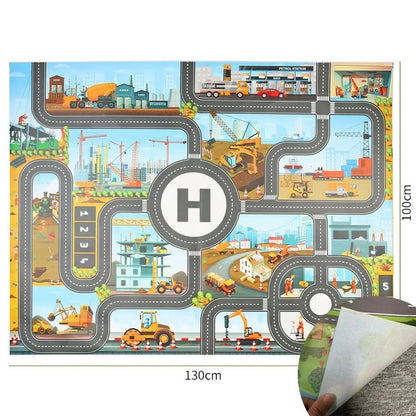 Children Playmat Activity Surface Waterproof Map Kids Animal Road Toy Baby Dinosaur Road Portable Carpet Farm Road Non-Toxic Mat