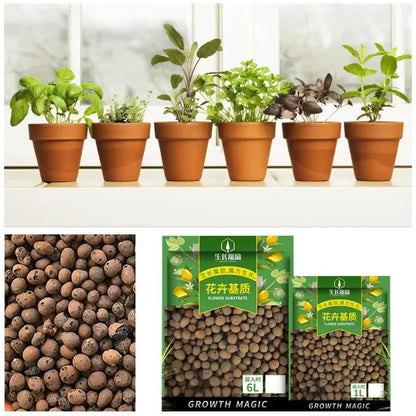 2L/1L Organic clay balls, Flower Substrate Drainage Expanded Clay, Hydroponic Gardening plant pot, Orchids, Drainage Aquaponic