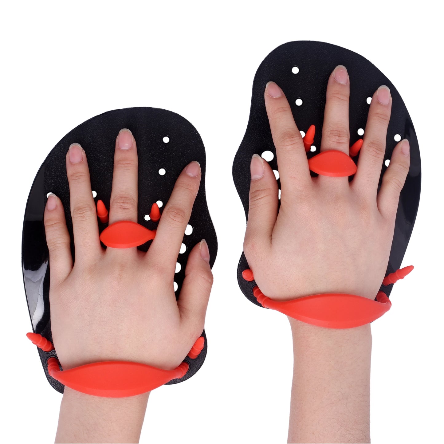 Black swimming fins Paddling palm Children adult freestyle paddling training fins Professional swimming equipment palm