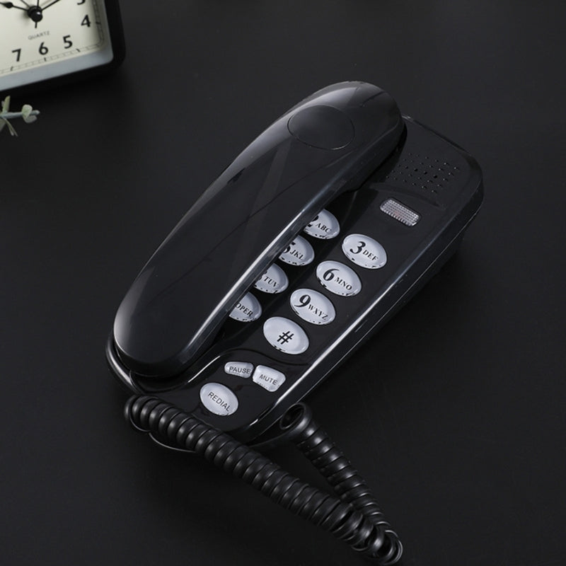 Wall Mounted Phone Fixed Landline Desktop Telephones with Call Light, Mute, and Redial Function Clear Sound 96BA