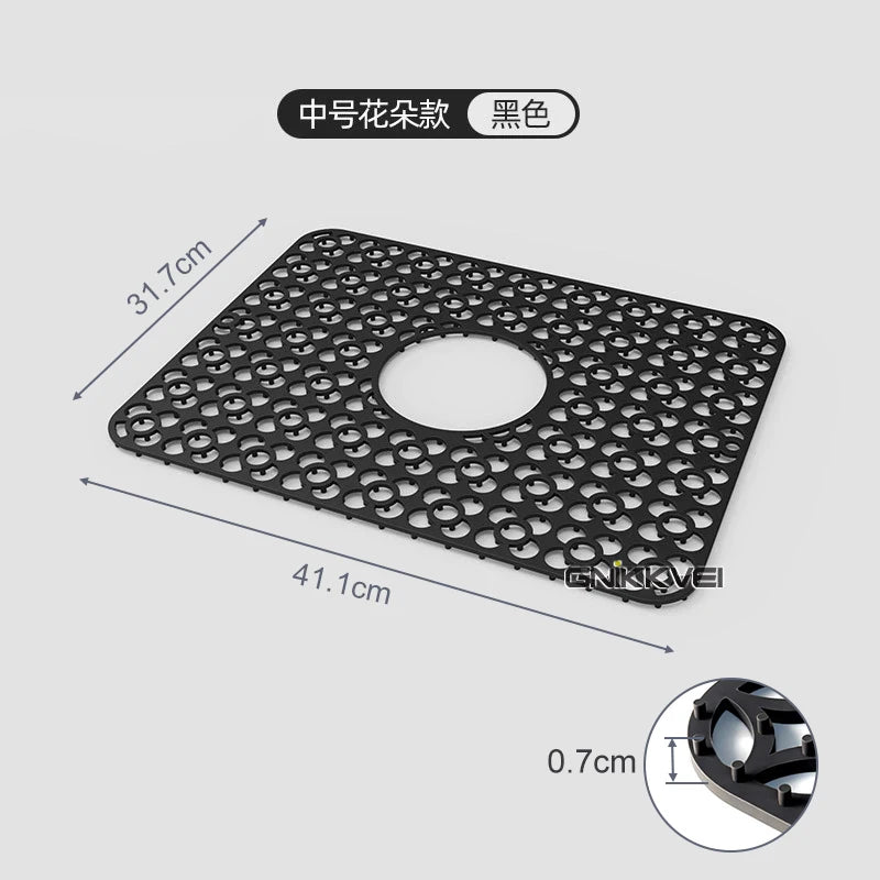 Silicone Sink Mat Sink Protectors for Kitchen Sink, Sink Mat Grid Non-Slip Folding Sink for Bottom of Farmhouse Porcelain Sink
