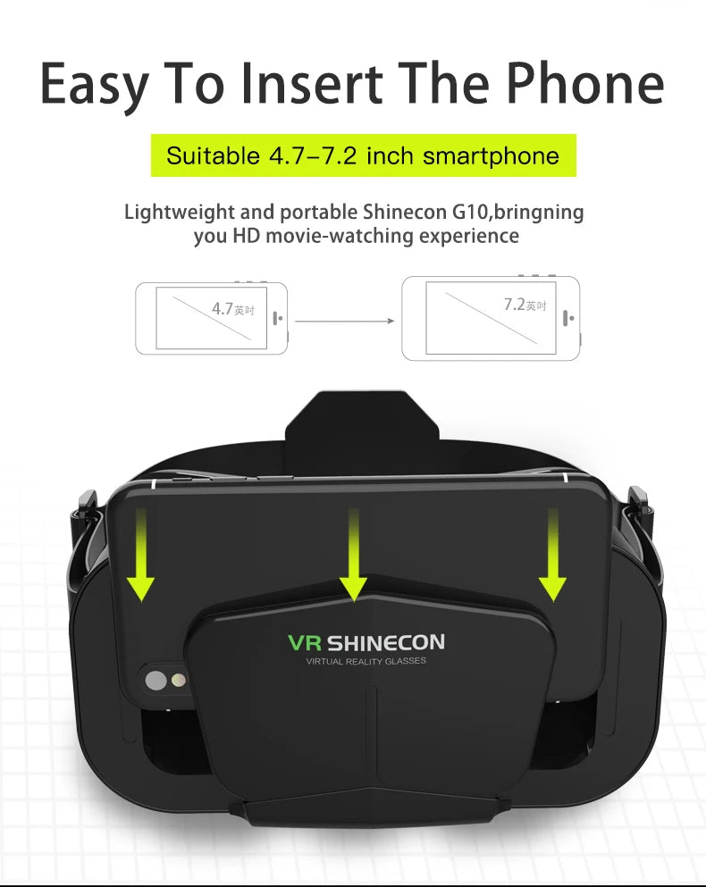 VR Glasses 3D Headset Virtual Reality Device Helmet Goggles Lenses Mobile Smartphone Smart Phone Cell Realidade Viar VR