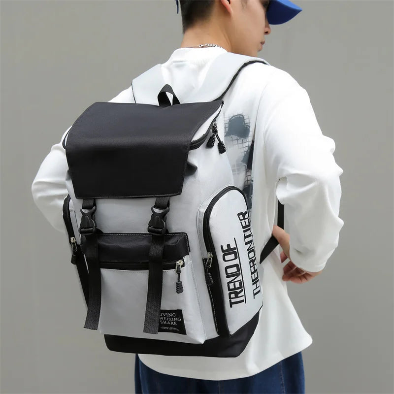 Large capacity backpack, men's backpack, men's leisure travel bag, computer backpack, middle school student, college student