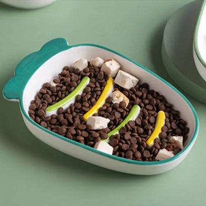 Ceramic Cat Slow Food Bowl Cute Creative Dog Food Feeding Basin Non-slip Large Capacity Pet Drinking Feeder Kitten Puppy