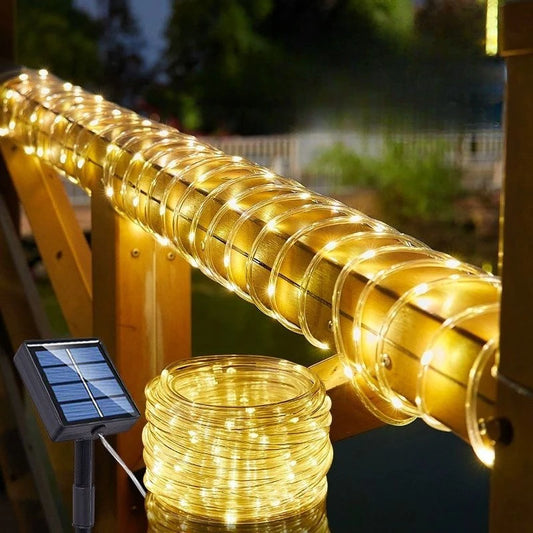 Solar Light String Tube Light Outdoor Atmosphere Light Small Color Light String Light Waterproof LED Courtyard