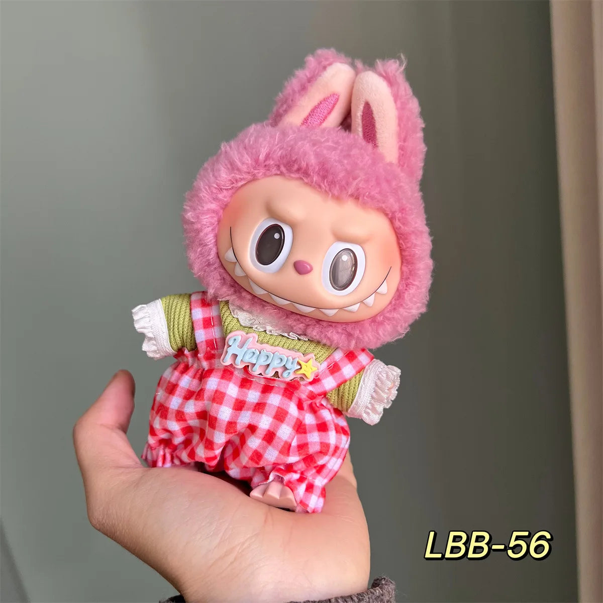 POP Labubu baby clothes 17cm plush vinyl labubu sit-down party first-generation and second-generation suit, clothes only