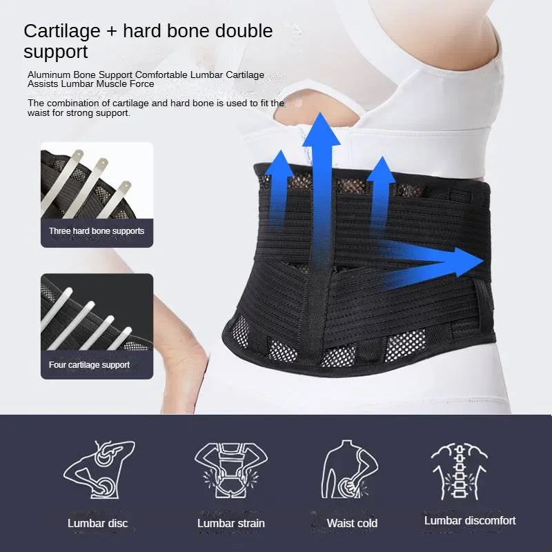 Back Brace Breathable Lumbar Support Belt Adjustable Straps Back Belt Lower Back Waist Brace for Lower Back Relief Sciatica