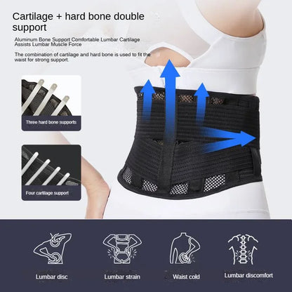 Back Brace Breathable Lumbar Support Belt Adjustable Straps Back Belt Lower Back Waist Brace for Lower Back Relief Sciatica