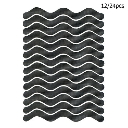 12/24Pcs S Shaped Self-Adhesive Anti Slip Strips Waterproof Safety Strips Shower Stickers Non Slip Tape For Bathtub Stairs Floor