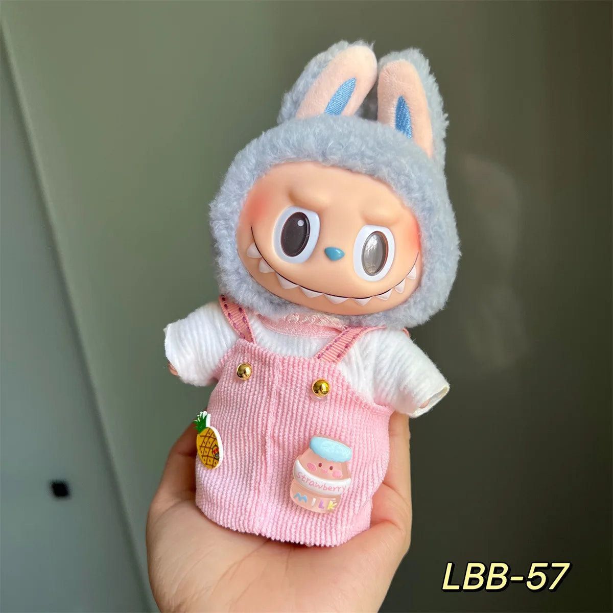 POP Labubu baby clothes 17cm plush vinyl labubu sit-down party first-generation and second-generation suit, clothes only