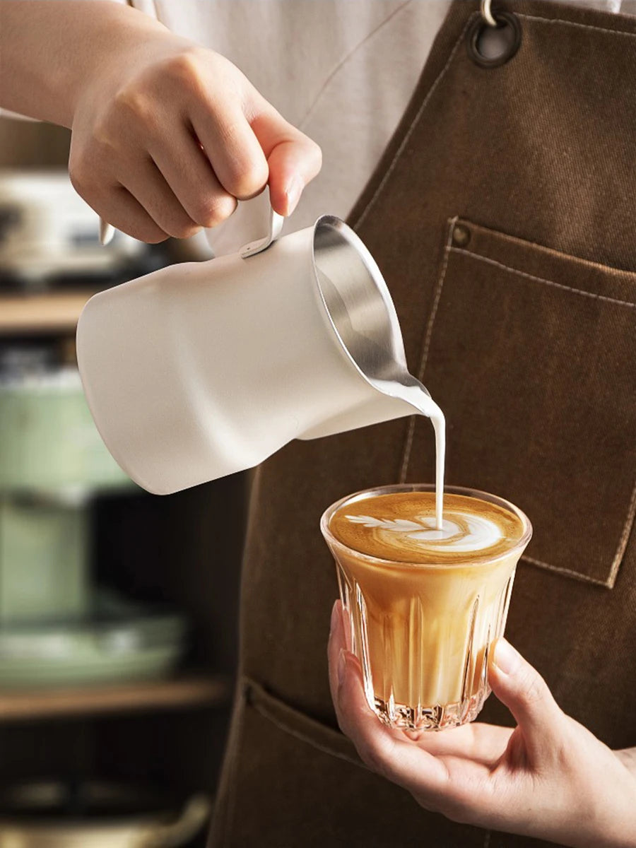 350/500/700ml Stainless Steel Milk Jug Frothing Pitcher Milk Espresso Machine Cappuccino Latte Frothing Pitcher Barista Milk Jug