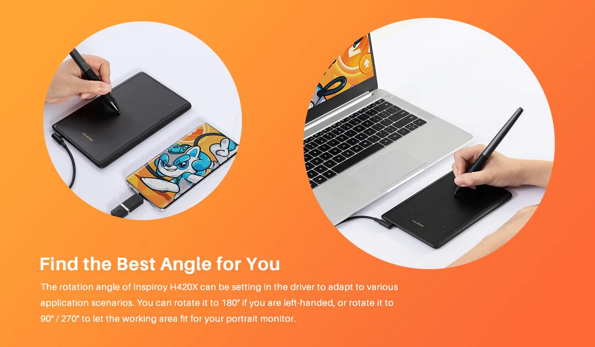 Graphics Tablet HUION H420X Digital Drawing Tablet Graphic Tablet for Painting with Battery-Free Pen PW100 8192 L