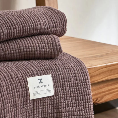 Soft Cotton Blankets Four Layers Of Gauze Sofa Cover Throw Blanket with Tassel Office home Decorative all season