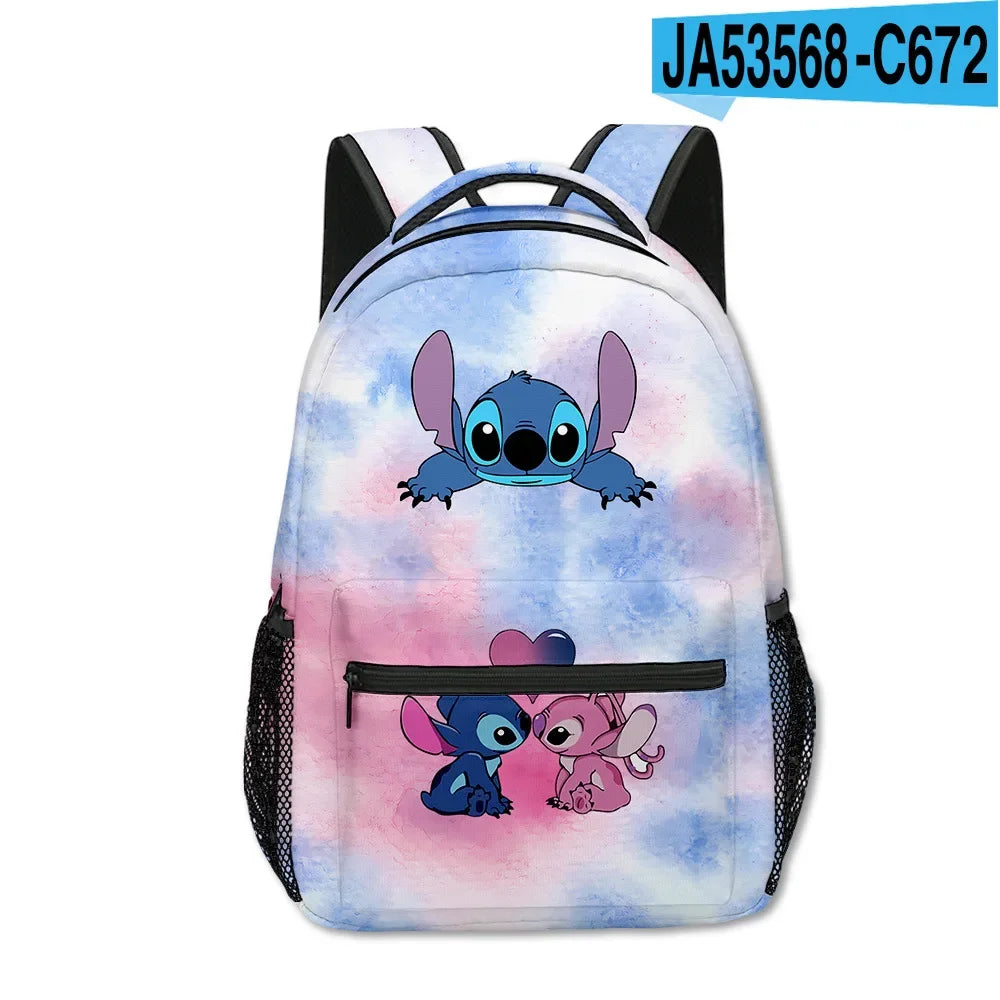 Stitch Primary School Student Anime Backpack Cartoon Large Capacity School Bag Printing Anime Kawaii Cartoon School Bag Mochila