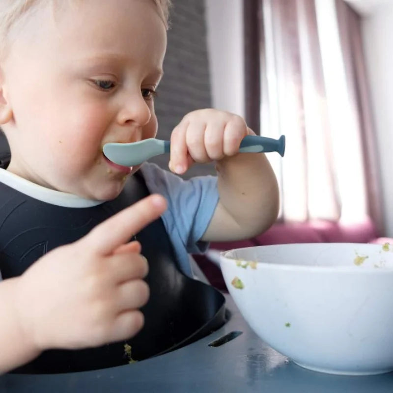 1 Pair Silicone Spoon for Baby Bendable Soft Fork Children Feeding Training Tableware Silicone Soft Fork Spoon Set Tableware