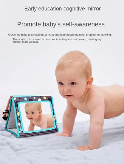 Baby Floor Mirror Sensory Toys Tummy Time for Babies Montessori Development Crawl High Contrast Activity Sensory Toy 0-6 Years