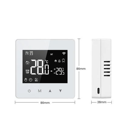 ABZZ-Tuya Zigbee Thermostat Smart Home Battery Powered Temperature Controller For Gas Boiler Works With Voice Assistant, Durable