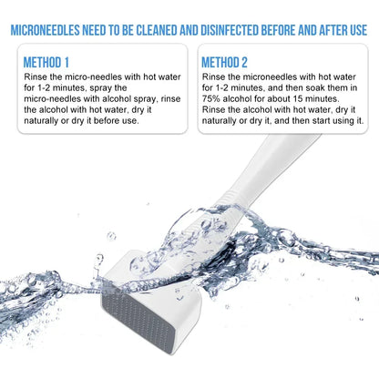 140A Derma Stamp Microneedling Face Roller Massager Adjustable Titanium Needle Length Skincare Beard Growth Scalp Hair