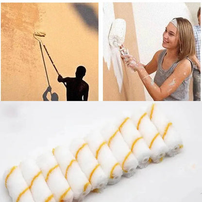 10pc Paint Roller Brush Dense Bristles Latex Paint Roller For Painting Walls, Cabinets, Doors, Fences