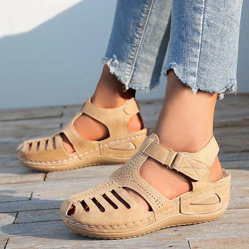 Sandals Shoes Women Summer Soft Women's Sandals Retro Shoes Woman Wedge Women's Shoes Breathable Footwear Female Sandal Women