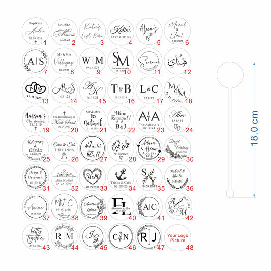 50pcs Personalized Acrylic Bachelorette Party Drink Stirrers, Birthday Swizzle Decoration, Wedding logo custom Cocktail Stirrers