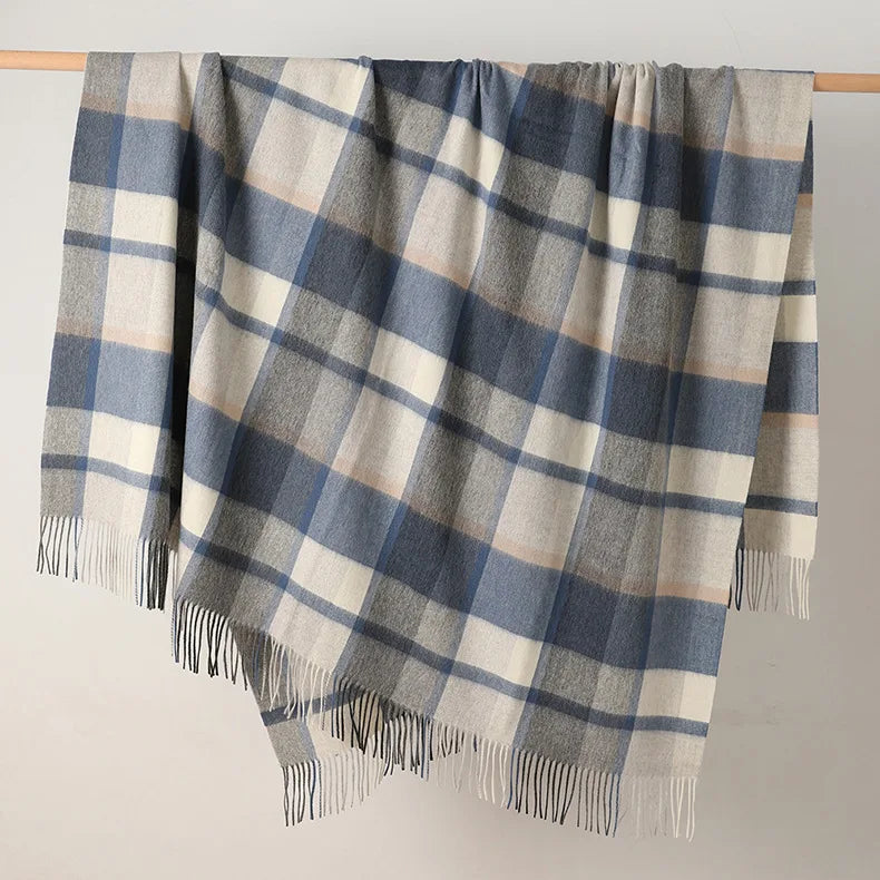 100% Wool Blanket Warm 1.5*2m Fleece Blankets For Sofa Winter Sleeping Comforter Adult Children Bedding Office Travel Blanket