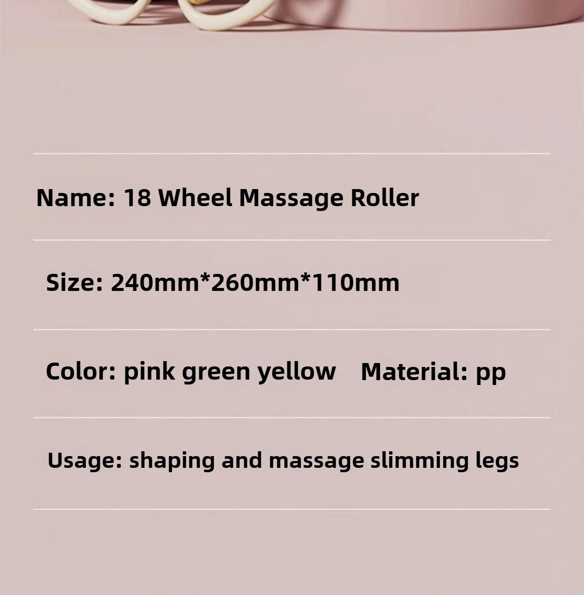 18 Rounds Massage Roller of Circular Leg Slimming Leg Massager Muscle Stretching Equipment Circular Leg Clamp