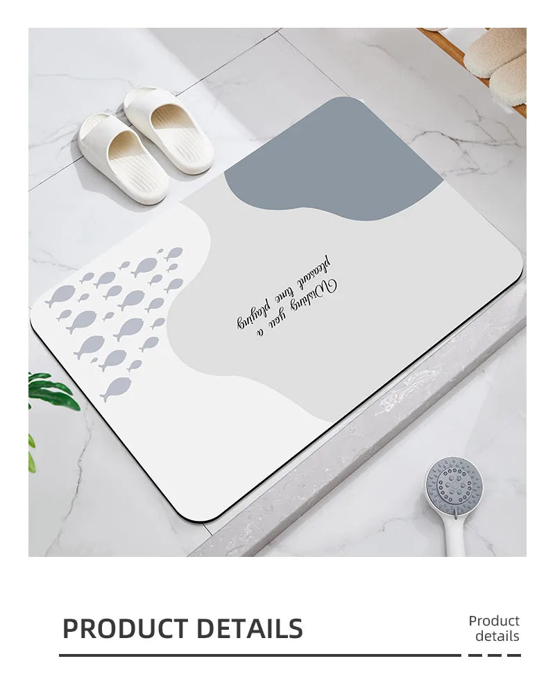 Bathroom Mat, Toilet Floor Mat, Absorbent Floor Mat, Washbasin Floor Mat, Washable Cuttable Floor Mat, Entry Door Mat, Bathtub F