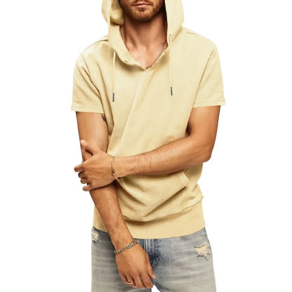 2024 Amazon New Men's Athleisure European and American Hooded Loose Short Sleeves