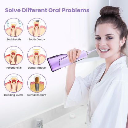 SEJOY Water Flosser for Teeth Irrigator Teeth Whitening Tool Portable Water Pick Personal Care Appliances Dental Teeth Cleaner