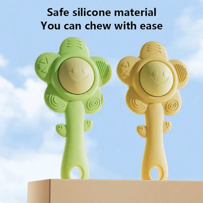 A Teether And Rattle For Babies: Sound, Chewable Toy, Early Learning And Entertainment, Teether, Rattle, Grip Function 3-In-1.