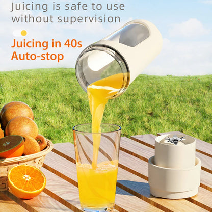Portable Electric Juicer Blender With Straw 450ML Wreless Juicer Mini Juicing Cup USB Charging 12 Blades Gift Sport Lid