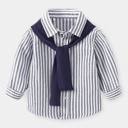 Baby Boys Blouses Toddler Striped Outerwear Kids Shawl Jacket Comfortable Shirts 2024 Spring Autumn Children's Clothing Casual