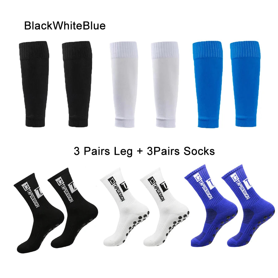 3 Sets Non-Slip Sports Dispensing Socks for Outdoor Training - Adult Leg Socks for Football Basketball Tennis Running