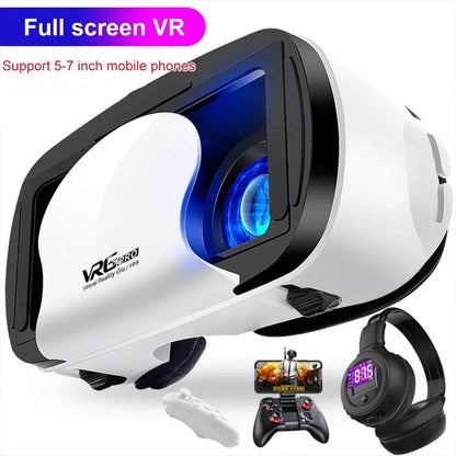 2025 New VR Headset 3D Virtual Reality Glasses 7" Stereo Headset with Remote Controller for IOS Android Smartphones