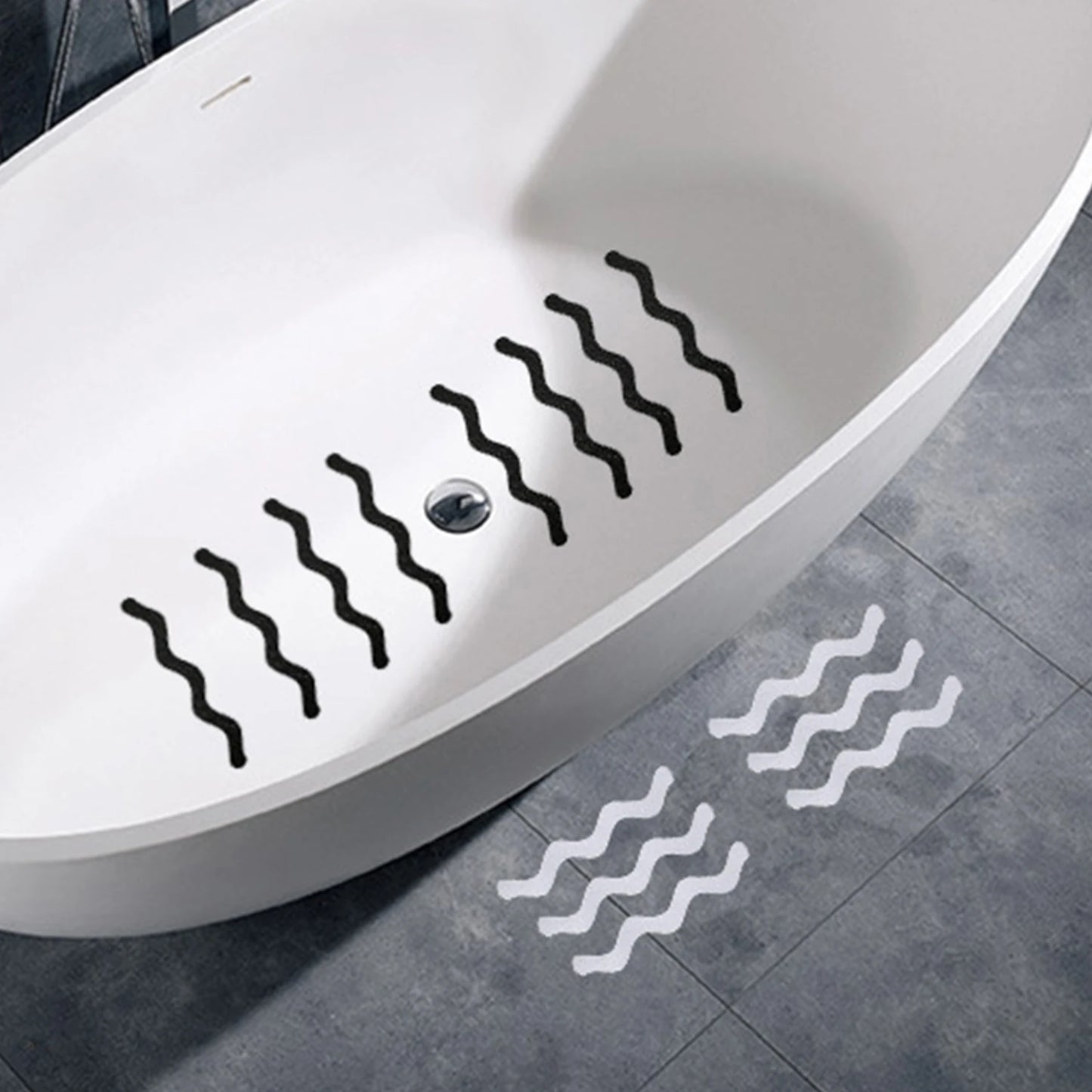 6Pcs S Shaped Anti Slip Strips Waterproof Safety Strips Shower Stickers Self-Adhesive Non Slip Tape For Bathtub Stairs Floor