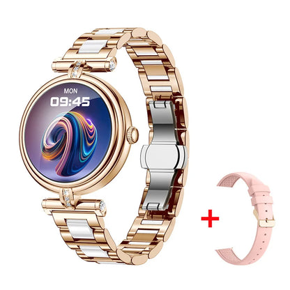 Ladies Smart Watch AK62 Women Bluetooth Call Custom Dial Steel Wristwatch Smartband Fitness Sports Tracker Smartwatches