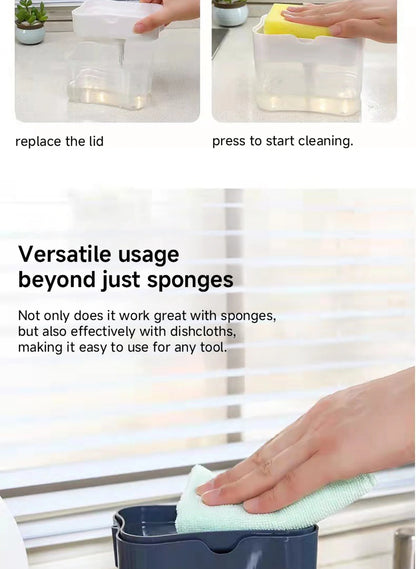 1 Dish Detergent Dispenser Kitchen Detergent Press Portable Soap Dispenser Pak Clean Cloth Dishwashing