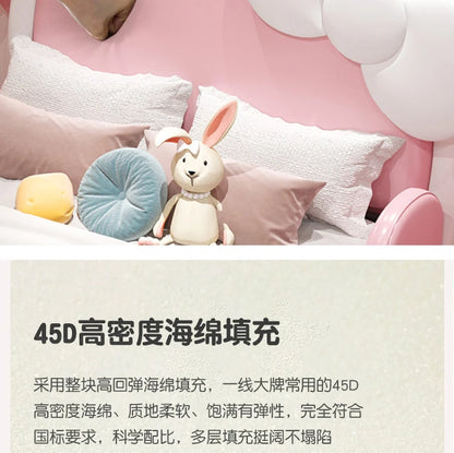 150X200cm Modern Childrens cartoon girl princ ess bed pink queen size bed frame full  double bed complete bedroom furniture