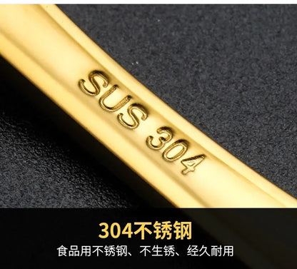 304 stainless steel spoon spoon creative fish-shaped cartoon fish spoon dessert spoon rice spoon gold-plated  stirring spoons