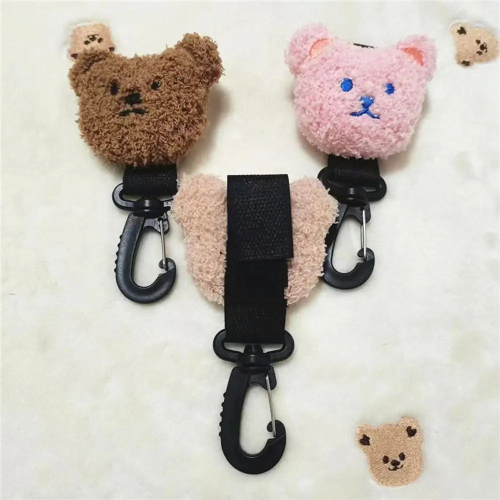 Practical Lovely Pram Hook Cute Bear Plush Baby Stroller Organizer Hook Bag Hanging Hook Stroller Hooks Stroller Accessory