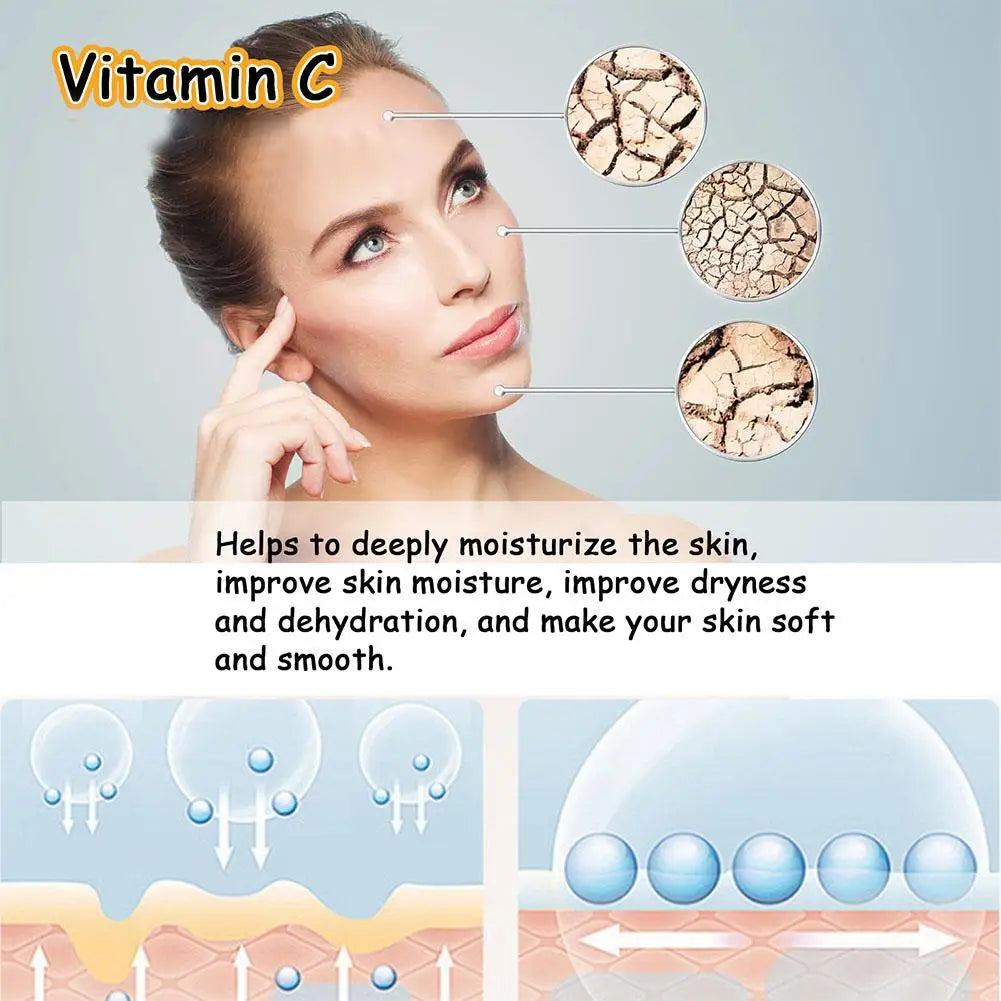 Vitamin C Serum & Vitamin C Cream for Face, Daily Moisturizing Series Hydrate & Plump Skin Care Brightening Serum Even Skin Tone