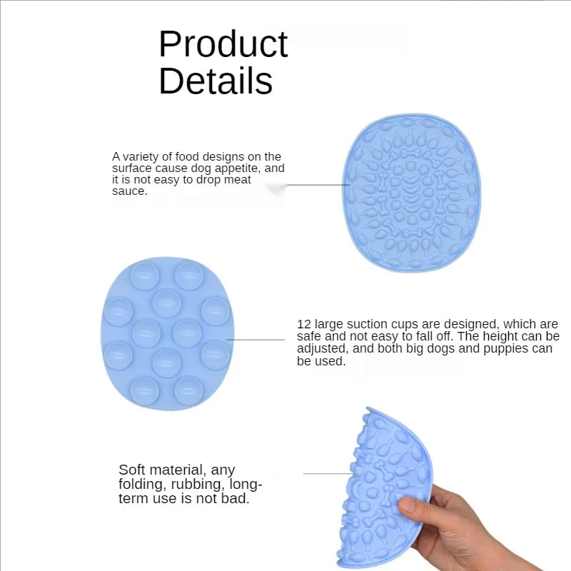 Dog Silicone Lick Mat, Slow Food Plate, Bathing Distraction, Sucker, Food Training Pet Feeder Supplies for Dogs